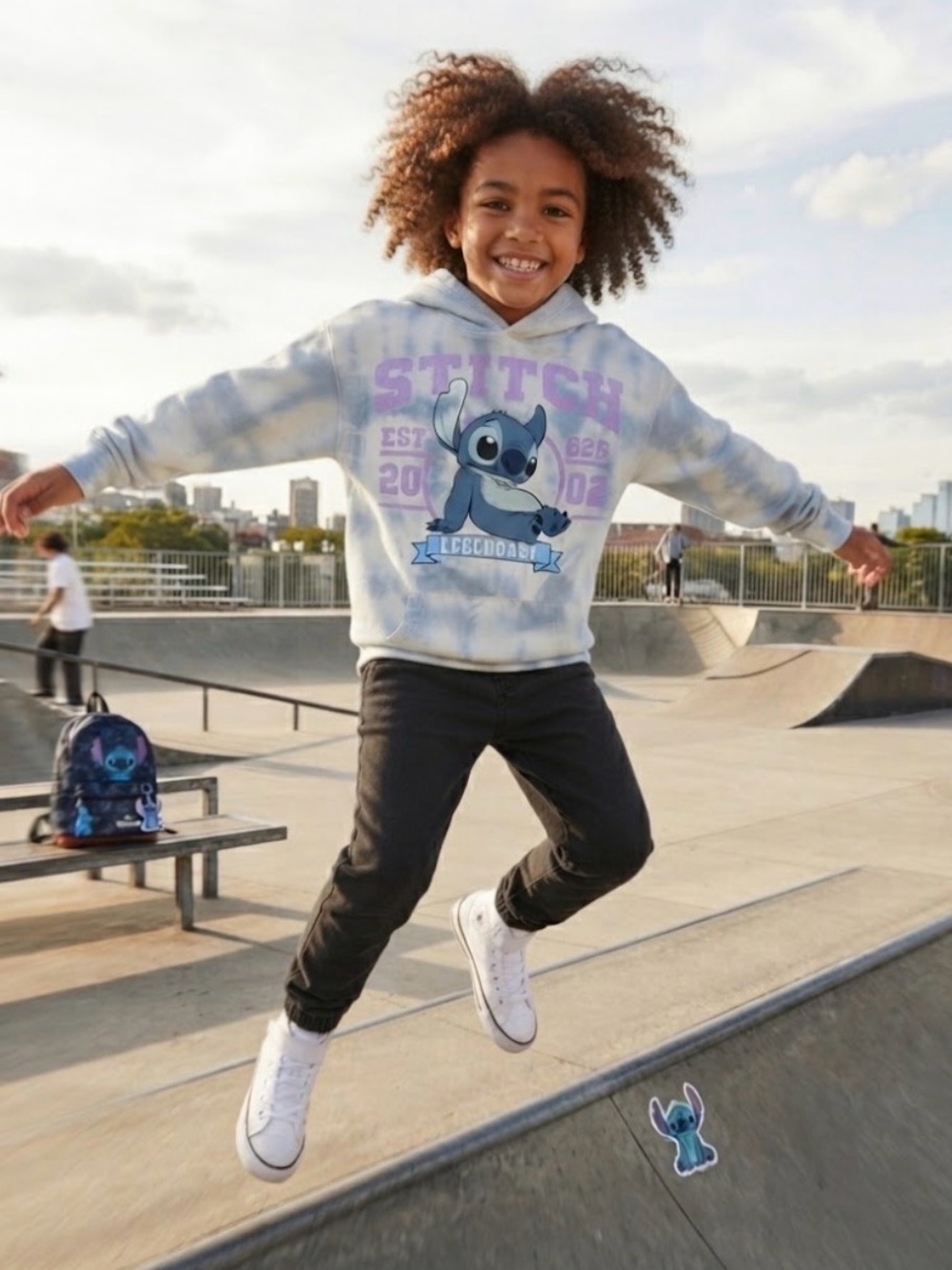 Disney Kids Stitch Blue and Cream Sweatshirt